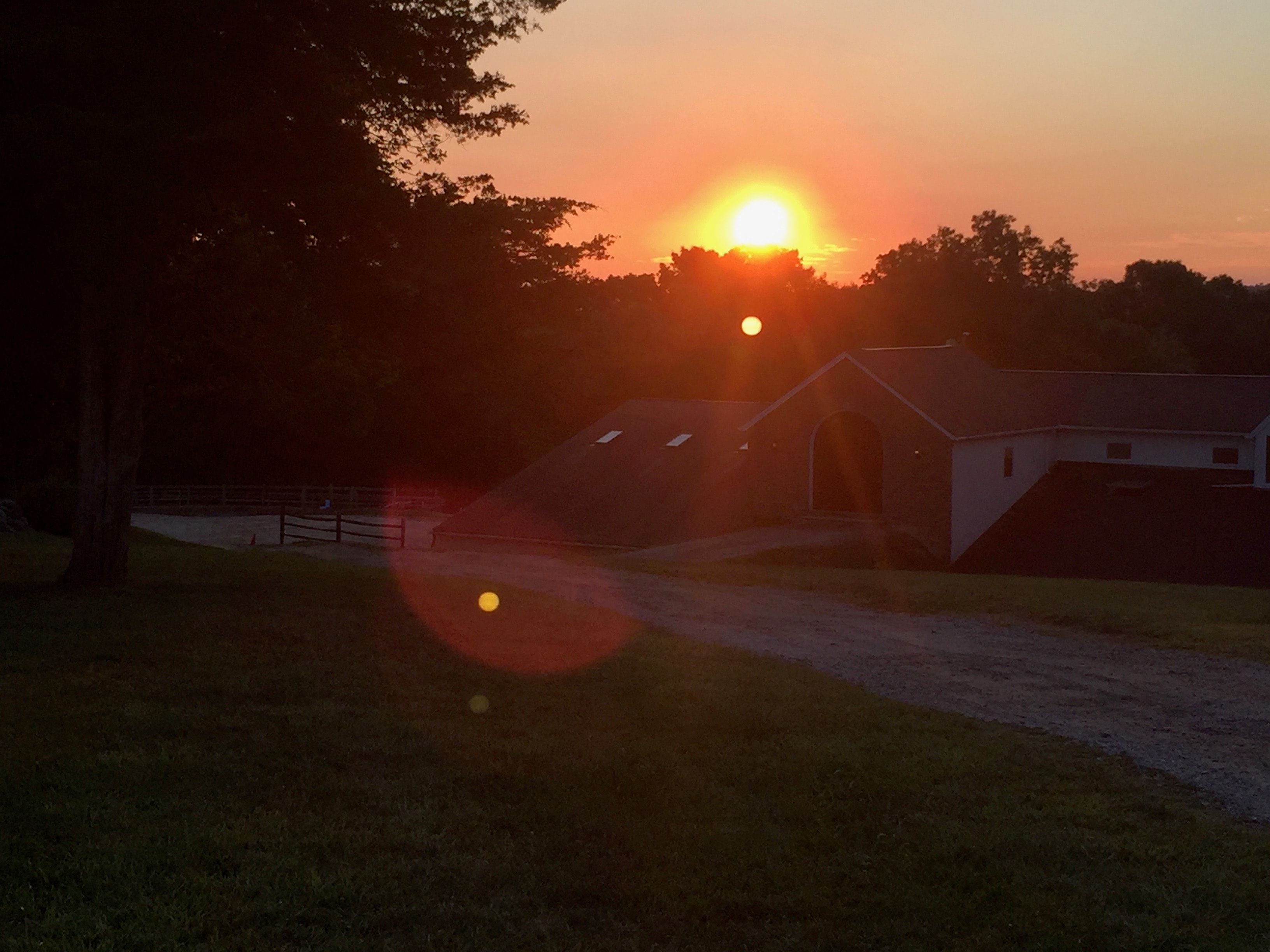 Stunning sunset behind the Sunny Brook Farm barn