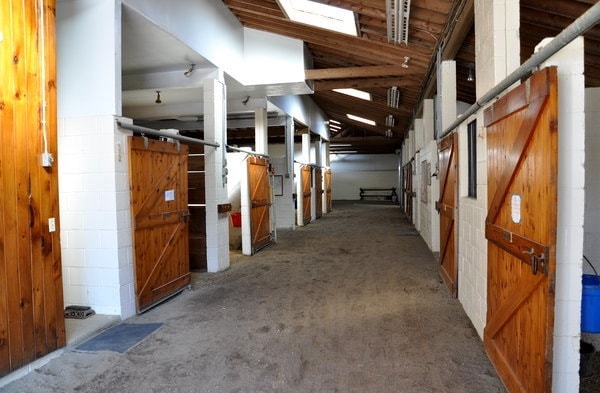Barn south aisle with stall doors